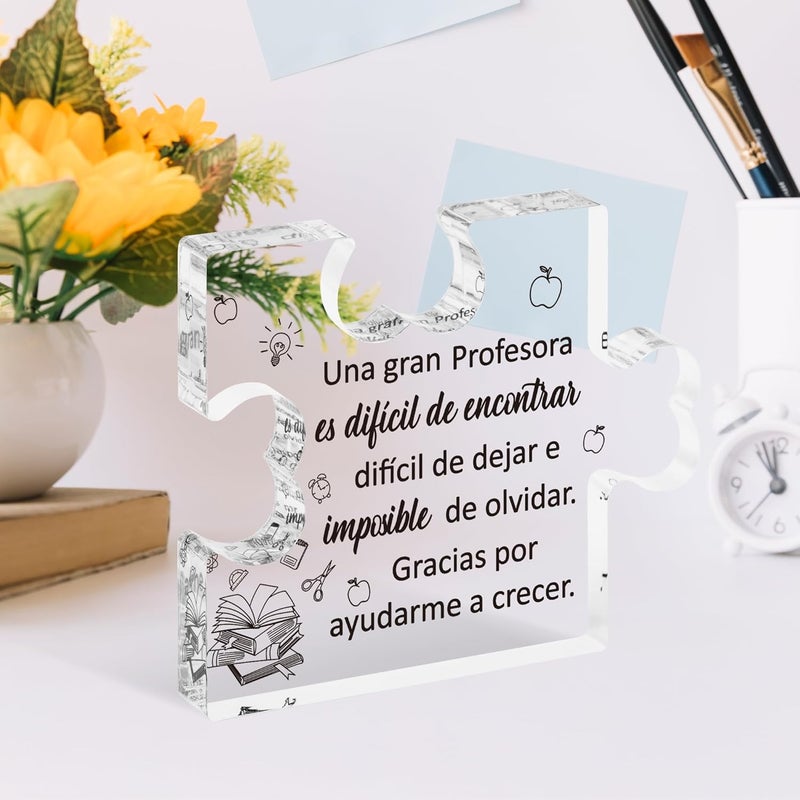 Yopyame Spanish Teacher Appreciation Gifts - Regalos para Maestra Acrylic Plaque Thank You Gifts for Teacher from Students End of Year Graduation Christmas Birthday Thanksgiving Gifts for Teachers - Image 4